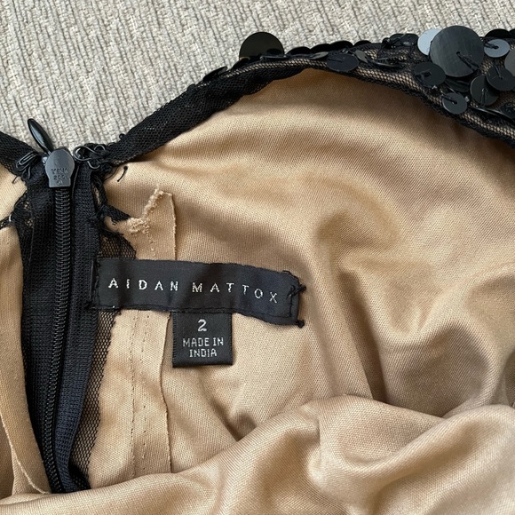 Aidan Mattox Black Sequin Long Sleeve Dress - Picture 4 of 6